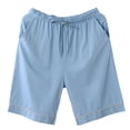 thumbnail image 2 of L-4X Plus Size Pajama Shorts for Men with Pockets Big & Tall Casual Solid Drawstring Elastic Waist Wide Leg Loungewear Bermuda Short, 2 of 3