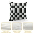 thumbnail image 4 of JEUXUS  Pack of  Plaid Throw Pillow Covers, Stripe Plaid Welted Cushion Case for Farmhouse Sofa and Home Decor, Texture Rustic Decorative Pillow Cases (Black and White，), 4 of 5