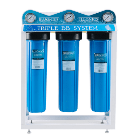 

Whole House Well Water FilterÐ3 Stage Home Water Purifier with Big Blue Size 4.5 x 20 Filters for Rust Iron Sand Dirt Sediment Bad Taste/Odor
