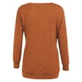 thumbnail image 5 of Diufon Fall Tops for Women Round Neck Long Sleeve Blouses Casual Solid Color Tunics with Pockets, 5 of 5
