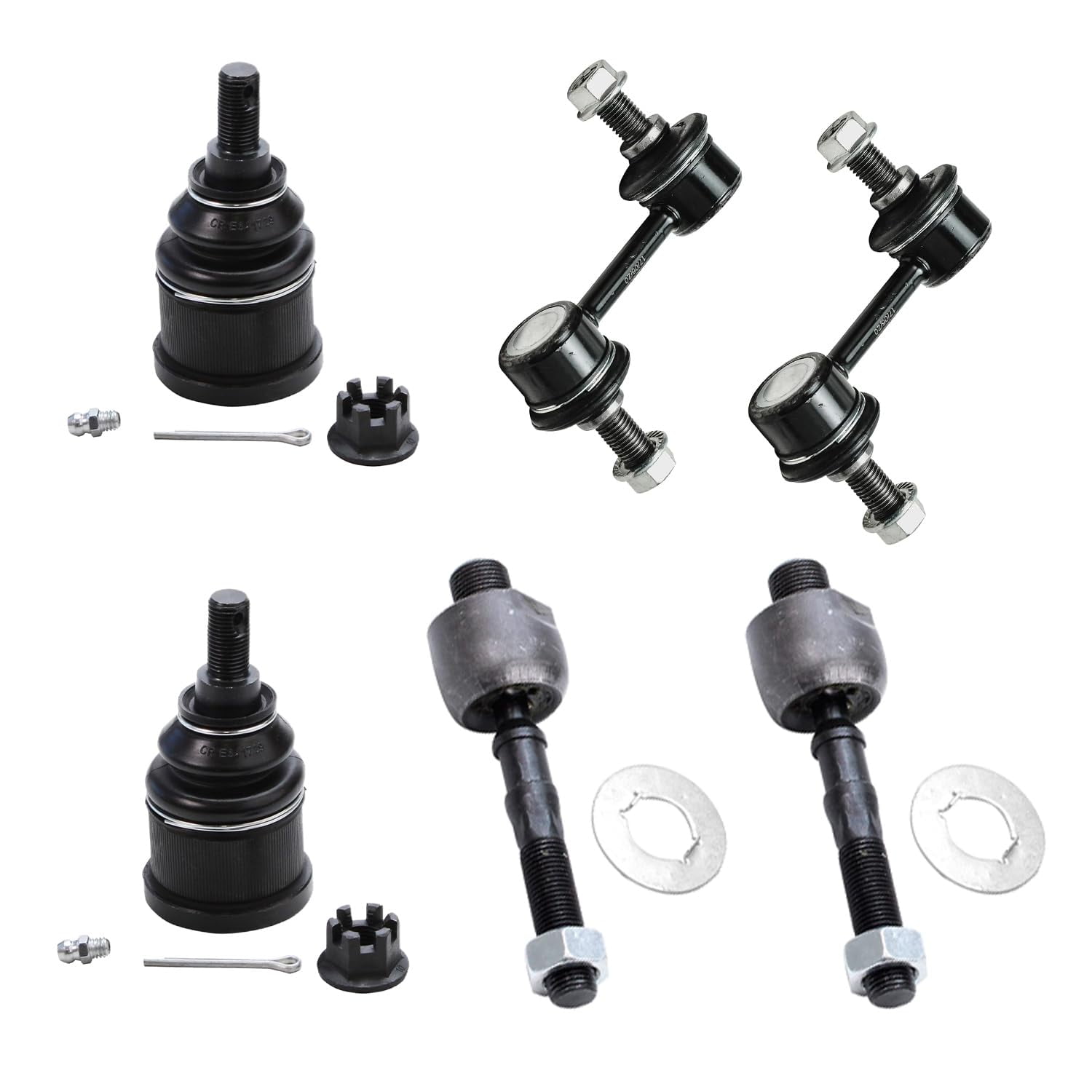 Detroit Axle - 2.4L Front Upper Lower Control Arms, Ball Joints Sway Bars Inner Outer Tie Rods for 2003-2007 Honda Accord 2004 2005 2006 Replacement