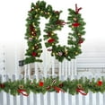 thumbnail image 6 of 8.2 FT LED Christmas Garland with Pinecones & Berries - 50 Warm White Battery Operated Lights, 8 Modes Prelit Garland for Indoor/Outdoor Holiday Door and Home Decor, 6 of 7