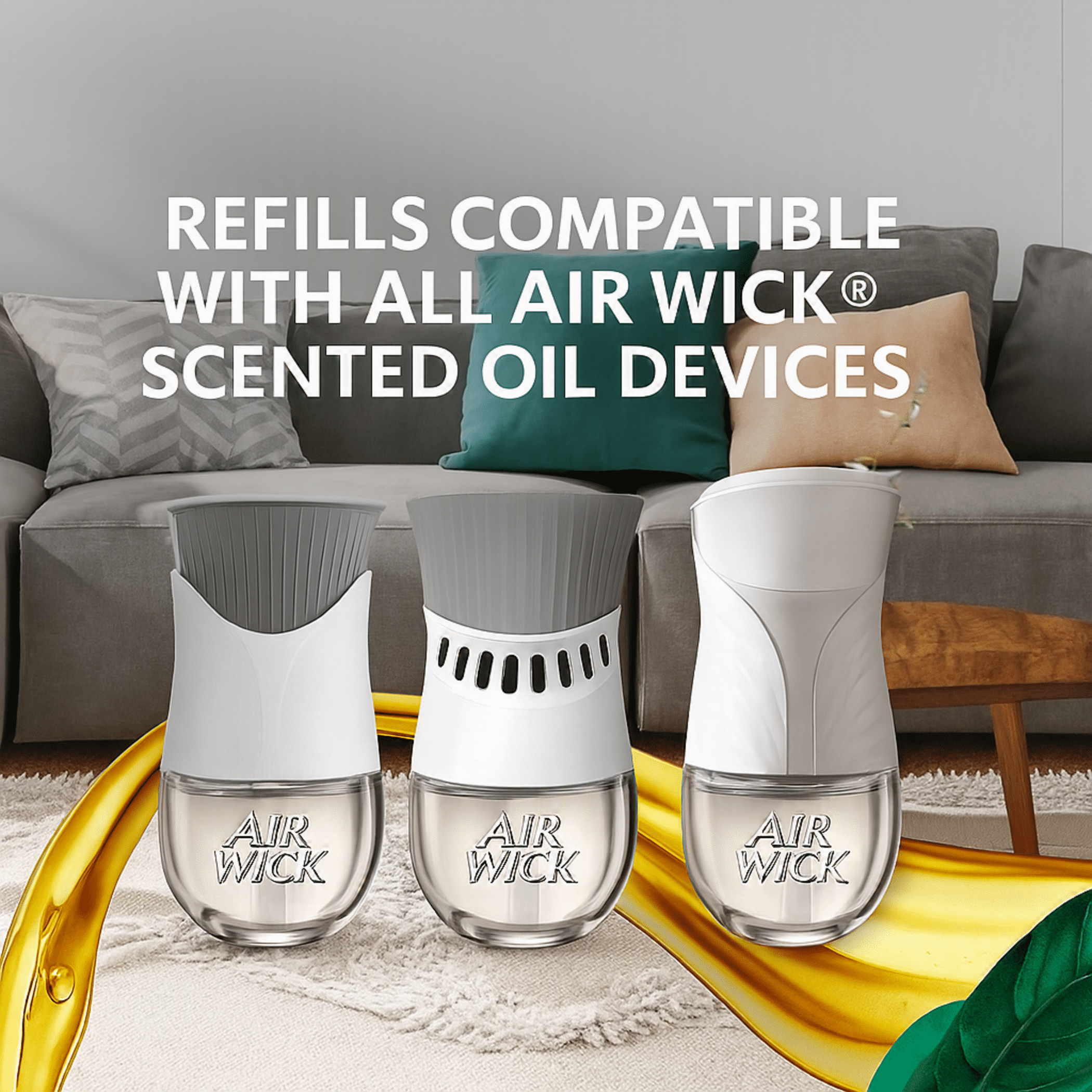 (2 pack) Air Wick Plug‑In Scented Oil Warmer Device, White, 2 Count
