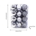 thumbnail image 3 of Staron 24Pcs Silver Christmas Ornaments, Christmas Tree Balls Ornaments for Xmas Christmas Tree 30mm/1.18" Mini Shatterproof Christmas Ornaments Hanging Ball for Holiday, 3 of 4