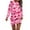 Pink, variant on Women's Round Neck Valentine's Day Printed Long Sleeve Wrap Hip Dress Sweater Dresses, Fall and Winter Casual Wear for Romantic Occasions, Soft Fabric,Hot Pink,L