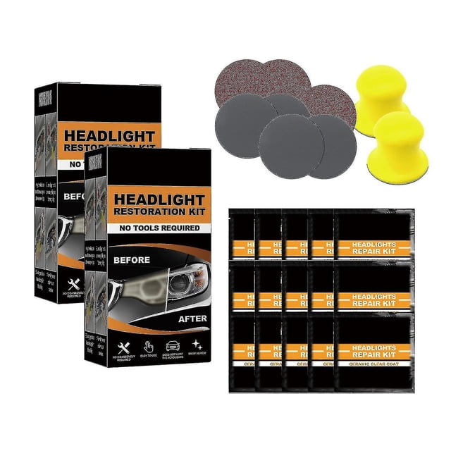 Restowipes Car Headlight Restoration Kit, Headlight Restoration Kit For Car, Polish Headlights Lens Restore Cleaner 2 Sets