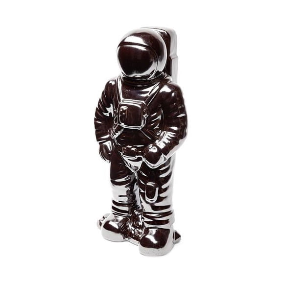 HomeRoots 392438 Over The Moon Silverplated Astronaut Sculpture, Brown