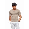 thumbnail image 6 of COOFANDY Mens Knit T Shirts Crewneck Dress Shirts Short Sleeve Under T Shirt Summer Resort Wear, 6 of 9