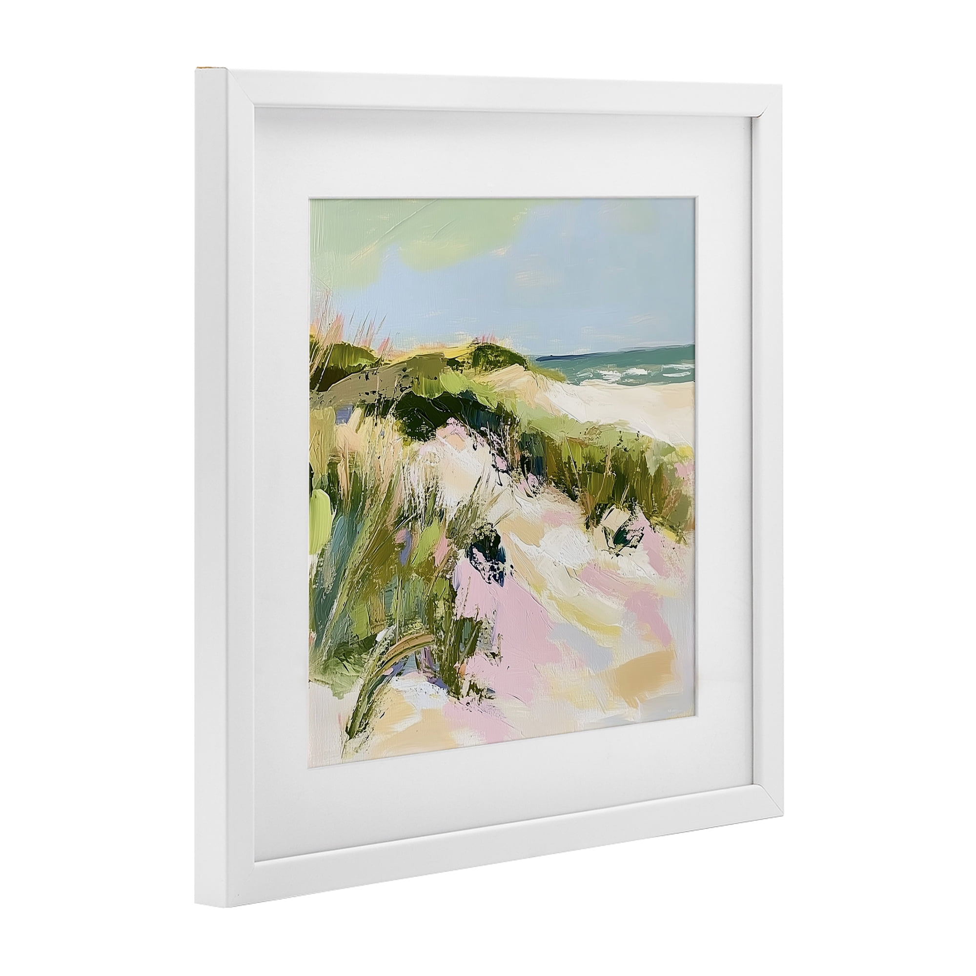 Stupell Industries Pastel Coastal Dunes at Sunrise White Framed Print Under Glass, design by Heidi Kuntz