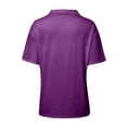 thumbnail image 4 of MIXUE Womens Summer Tops Summer Solid Color V Neck Short Sleeve Casual Work Basic Pullover T Shirts Daily-Wear,Purple,L, 4 of 5