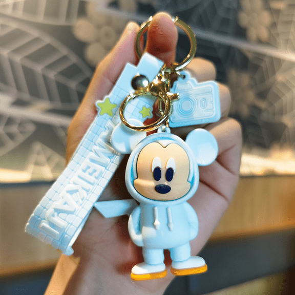 Cartoon Mickey Minnie Sweater Keychain - Cute PVC Doll Keyring for Car, Bag & Gift