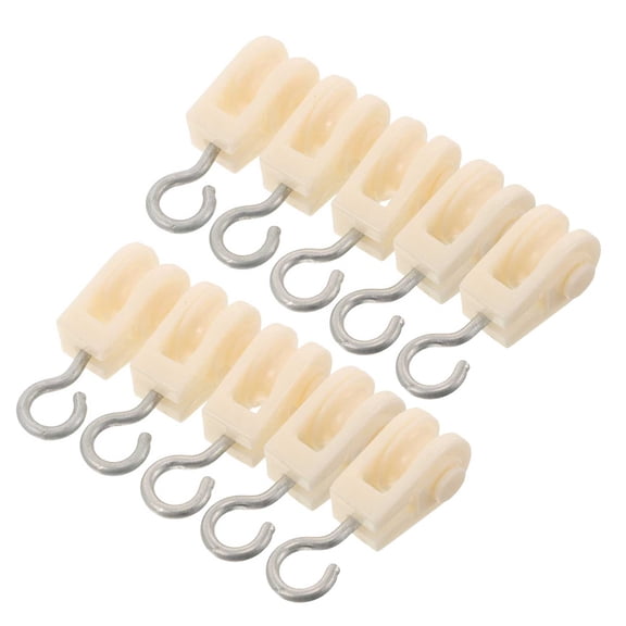 FUTUREORYY 10Pcs Small Plastic Pulley for Outdoor Rope with Lightweight Compact Clothesline Use