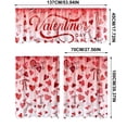 thumbnail image 3 of Weloille 2D Printed Kitchen Short Curtain Set 3PCS, 1 Valance 2 Panels Privacy Protecting Drapes, Fade Resistant Easy Install, for Kitchen Laundry Room Dining Room Window Decor, 3 of 9