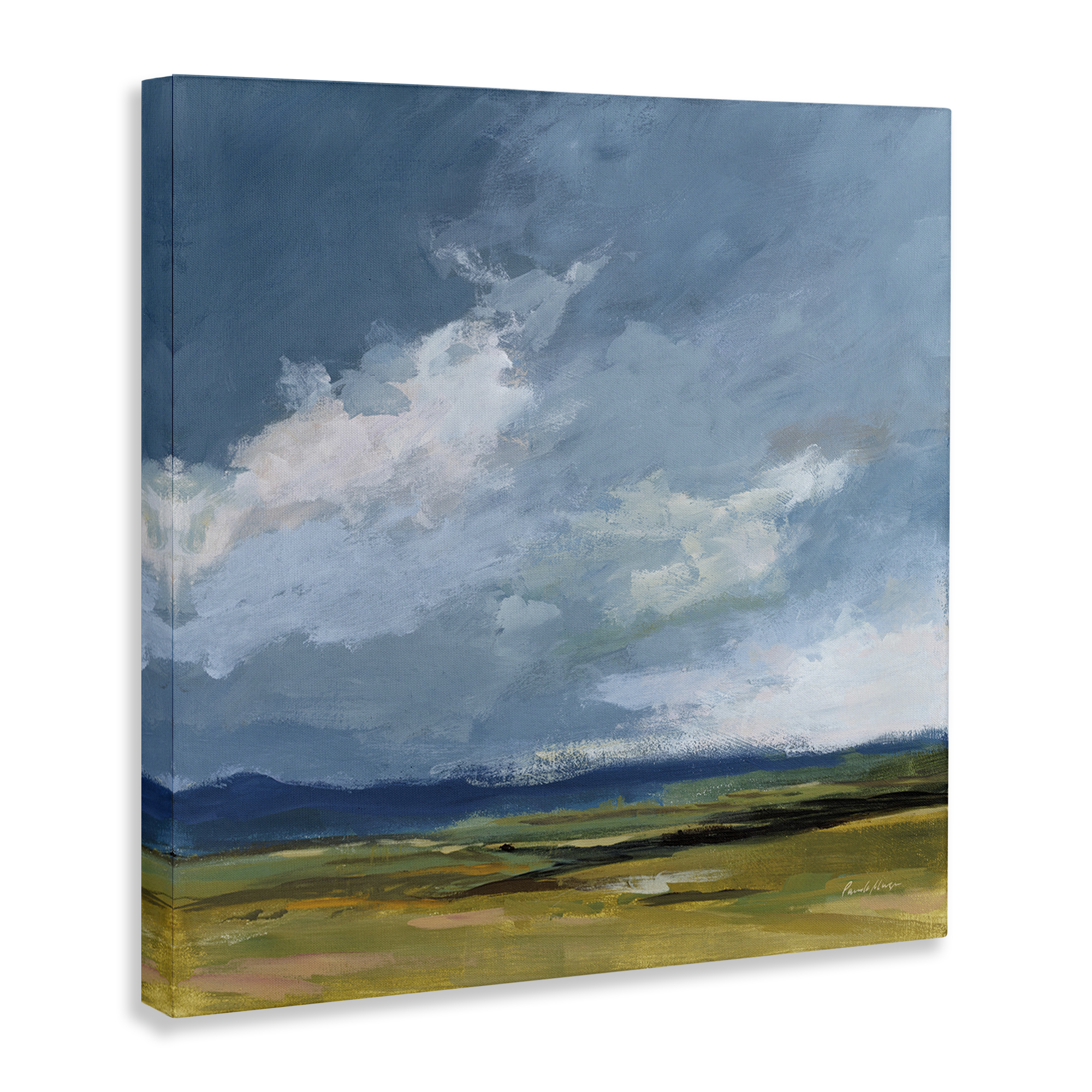 Stupell Industries August Storm Landscape Landscape Painting Gallery Wrapped Canvas Art Print Wall Art, 24 x 24