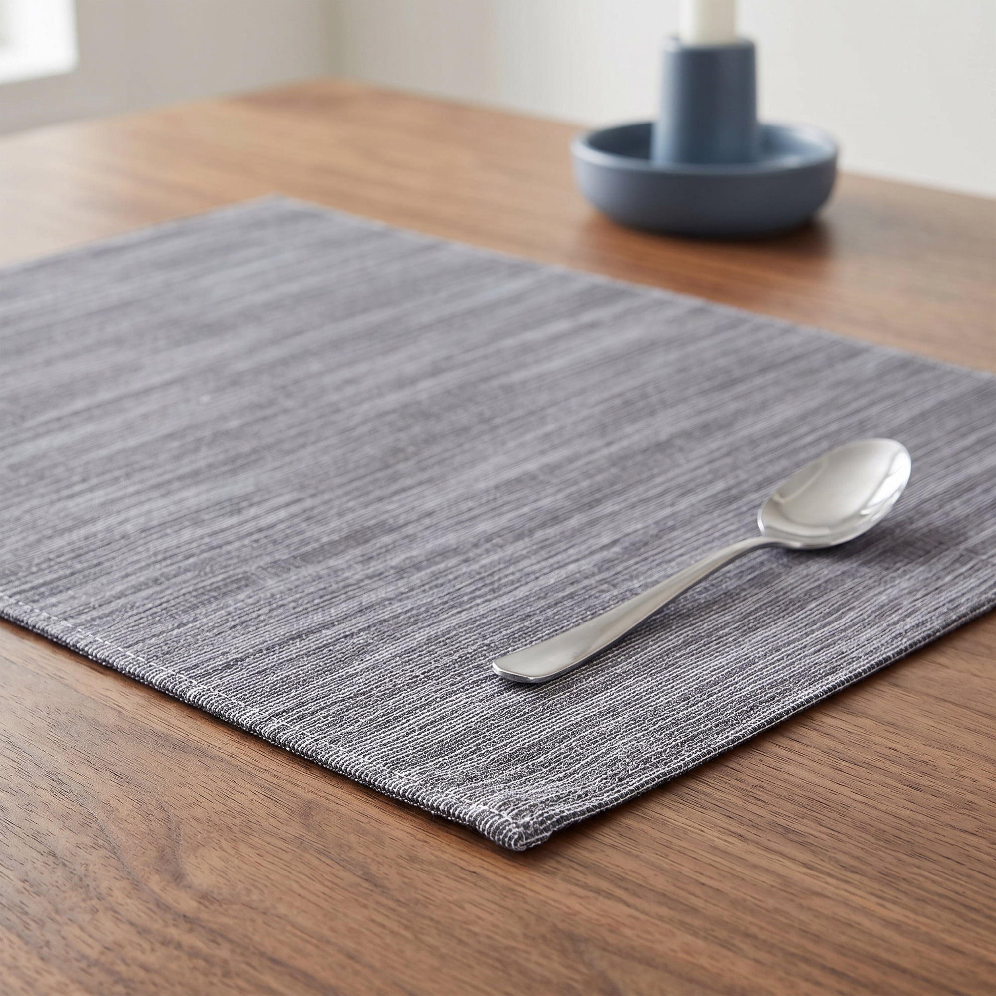 Unique Bargains 4Pcs Rustic Cotton Linen Blend Placemats Coffee 15.7x11.8inch