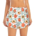 thumbnail image 2 of Yiaed Peach Print Women's Running Shorts with Liner 3 Zipper Pockets Elastic Workout Athletic Gym Yoga Shorts-XX-Large, 2 of 7