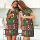 thumbnail image 4 of Easygdp Ho Ho Ho Merry Christmas Camisón de manga corta para mujer, informal, estampado, 4 of 6