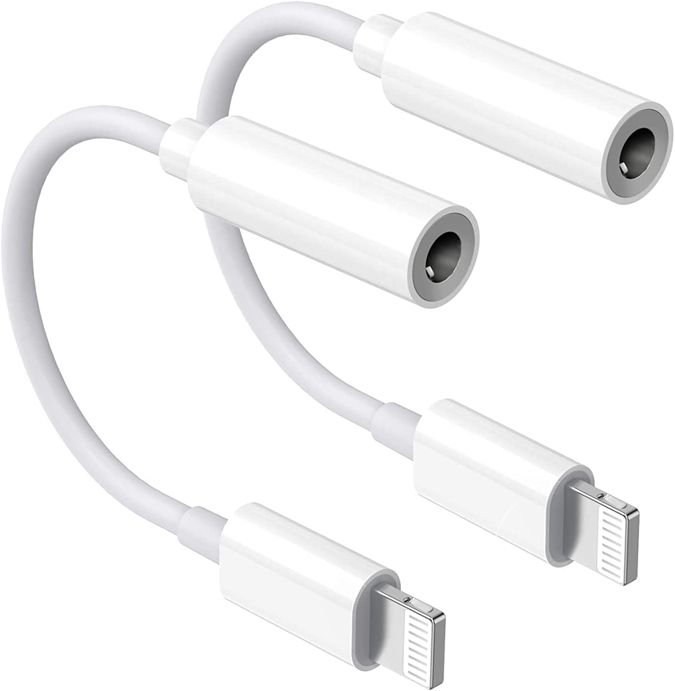 iPhone Headphone Jack Adapter, 2 Pack Lightning to 3.5 mm Earbuds Converter Aux Earphones Cable