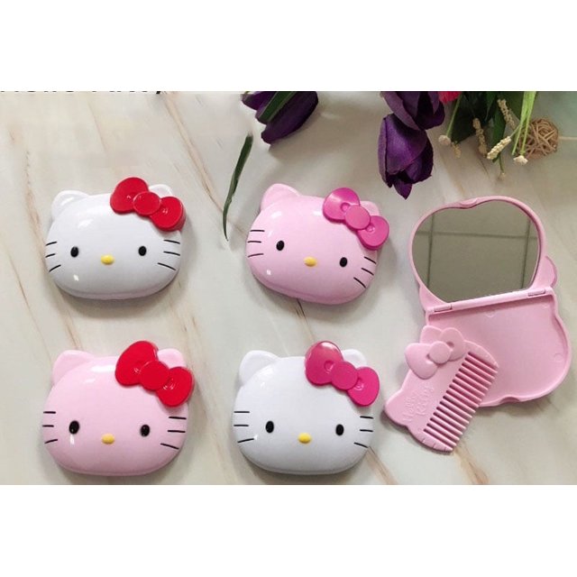 Espejo de tocador compacto de mano para niños, bonito bolso de bolsillo, espejo cosmético con peine, espejo de maquillaje de cartón para viaje para niñas
