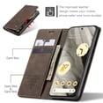 thumbnail image 4 of Dteck Wallet Case for Google Pixel 8, Handmade Retro Durable Soft PU Leather Magnetic Closure Flip Anti-Fall Shockproof Case with Kickstand and Card Slots Protective Cover for Google Pixel 8, Coffee, 4 of 5