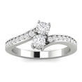 thumbnail image 1 of 0.75ctw Diamond Two Stone Ring in 10k White Gold (G-H, I2-I3, 0.75ctw), 1 of 2
