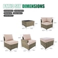thumbnail image 6 of Clouddwell 9 Piece Outdoor Sectional Set with Swivel Rocker Chairs of 2, Wicker Rattan Patio Conversation Sets, Beige, 6 of 6