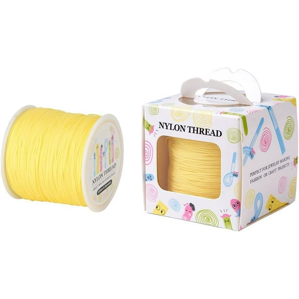 1 rollo de 98,43 yardas (90 m) de hilo de nailon de 0,8 mm para abalorios. Materiales para ensartar hilo de nailon en pulseras, collares, bisutería y manualidades.