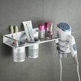 thumbnail image 1 of Modern Stylish Hair Styling Tool Organizer, Wall Mounted Design With Heat Resistant Stainless Steel Cups, Multipurpose Storage For Various Hair Products (Aluminum), 1 of 8