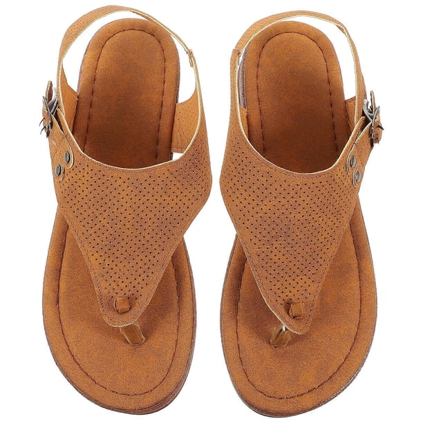 1 Pair of Fashion Beach Shoes Sandals Clip Toe Flat Summer Shoes Sandals for Women Girls(37)