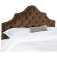 thumbnail image 2 of SAFAVIEH Arebelle Rustic Glam Tufted Headboard with Nail Heads, King, Chocolate, 2 of 4