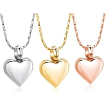 3 Pcs Heart Mini Heart Cremation Urn Necklace for Ashes Stainless Steel Ash Holder Pendant Keepsake with Gift Box Memorial Cremation Ash Jewelry Keepsake Pendant Necklace for Women