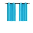 thumbnail image 3 of Gorgeous Home Linen D24 Aqua Blue 2-Piece Short Half Window Blackout Curtains, 3 of 5