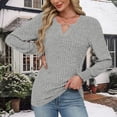 thumbnail image 6 of FAIWAD Long Sleeve Shirts for Women V Neck Ruffle Sleeve Sweaters Fall Winter Casual Lightweight Tops, 6 of 9