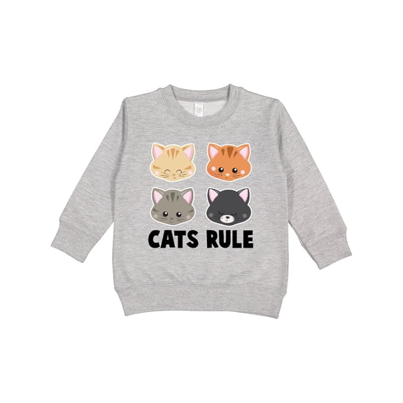 Inktastic Cats Rule with Cat Heads Toddler Sweatshirt