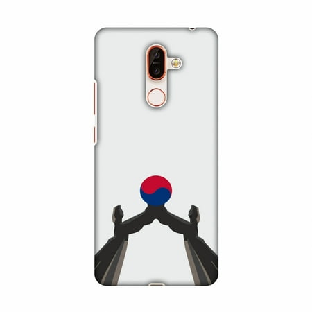 Arched Screen Kit Nokia 7 Plus Case, Ultra Slim Designer Snap On Hard Shell Case Back Cover with Screen Cleaning Kit for Nokia 7 Plus - Unification Arch- South Korea Flag ()