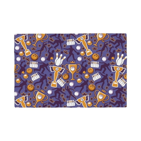 

Placemats Set of 4 Bowling Game Heat Resistant Non - Slip Place mats Waterproof table mat for Kitchen Dining-6片装