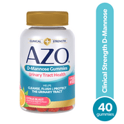 AZO D-Mannose Urinary Tract Health Gummies, Citrus Blast, 40 Count