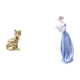 thumbnail image 1 of Escultura decorativa de cerámica de una mujer con un gato. Figura artística de animal, adorno artesanal para chimenea, estante, porche, armario, escri, 1 of 8