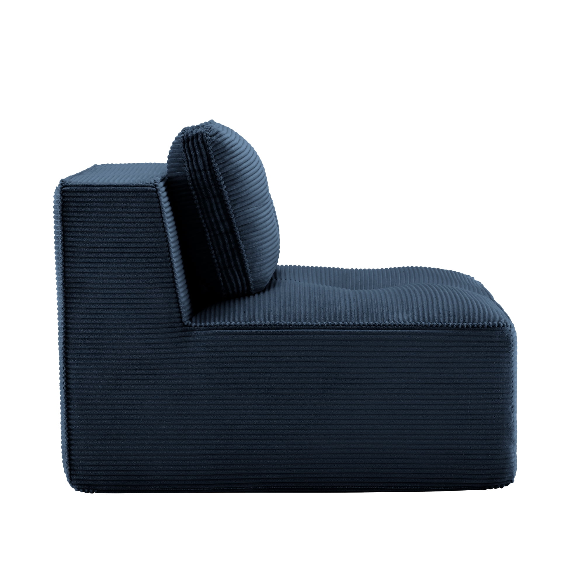 Anpport Armless Sofa with Pillow Corduroy, Modular Sectional Couch, for Small Living Room, Apartment-Blue