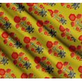 thumbnail image 3 of Soimoi Yellow Cotton Poplin Fabric Leaves & Poppy Floral Print Fabric by the Yard 56 Inch Wide, 3 of 7