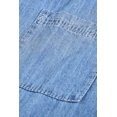 thumbnail image 4 of POGLIP Women's Turn Down Collar Buttoned Long Sleeve Denim Shirt, 4 of 6
