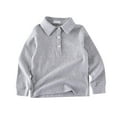 thumbnail image 3 of Children's Polo Shirt Long Sleeve Tops Casual Collared Shirts Solid Basic T Shirt for Toddler Boys 6-7 Years, 3 of 3