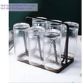 thumbnail image 2 of SZTXJ Bottle Drying Rack, Metal Rack for 6 Cups, Silicone Protective Hooks, Non-Slip, Bottle Drying Rack, Glasses and Coffee Mug Rack (Black Coffee), 2 of 5