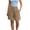 Khaki, variant on Vivianyo HD Women's Elastic Waist Pleated Knee Length Shorts, Straight Leg Solid Casual Mid Short Bottoms for Women, Women's Khaki, Sizes S-2XL