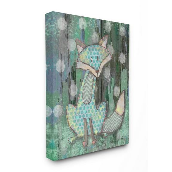 The Kids Room by Stupell Distressed Woodland Fox Canvas Wall Art by Reesa Qualia
