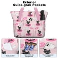 thumbnail image 2 of Tote Bag for Women - Pink Halloween Black Cats Ghosts and Pumpkins Shoulder Bag - Large Utility Work Duffle Bag with Zipper Handbag for Travel, Work, Sprots, 2 of 5