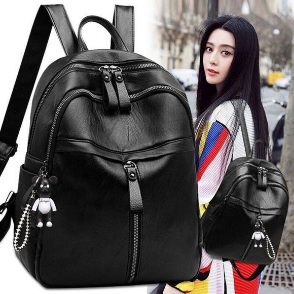 Women PU Leather Backpack Bag Purse Cross Shoulder Travel Handbag School Backpack
