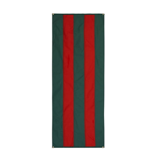 Christmas Poly Cotton Pull Down By Old Glory Bunting - 5 Stripe Green & Red Xmas Banners - 18" x 10'. Free Shipping Available!
