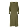 thumbnail image 6 of ZQUUVOU Women's Medieval Dress Solid Long Sleeve Round Neck Maxi Length Vintage Elegant Party Gown Theme Outfits Green, 6 of 9