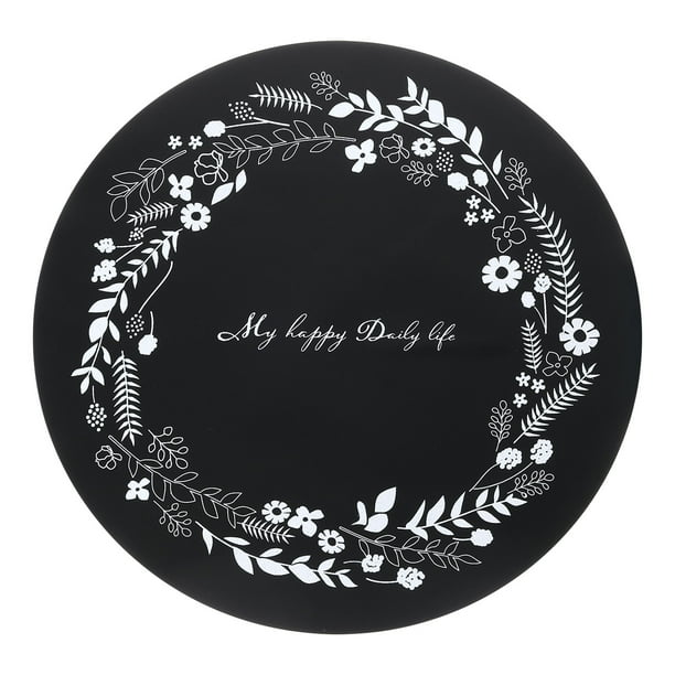 Tapete Protector de Cocina de Inducción de Silicona, Cubierta Protectora Redonda de 9.4 Pulgadas para Cocina de Inducción con Patrón de Flores, Negro